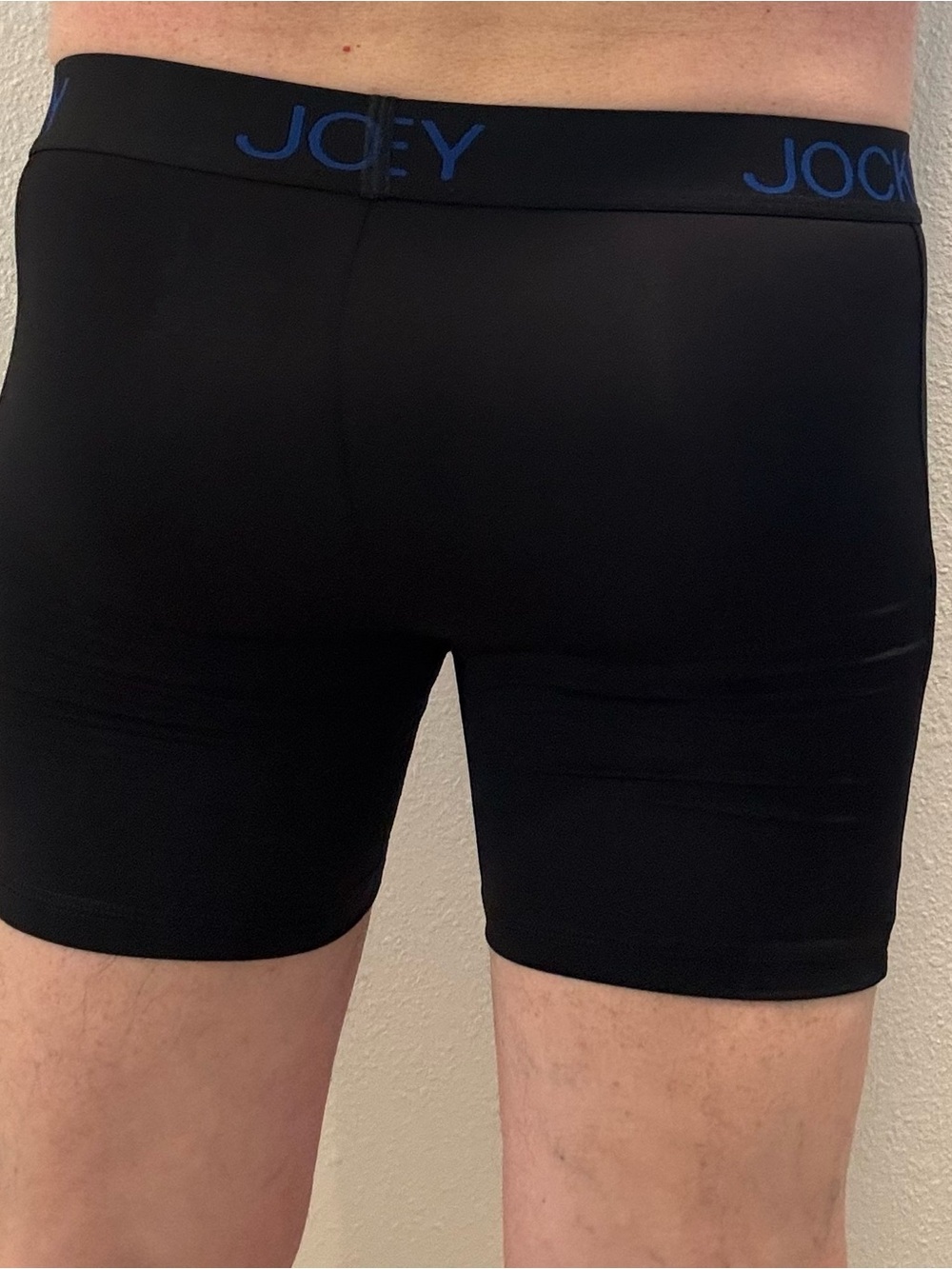 Jockey Black Boxer Briefs with Blue Logo Waistband - Picture 4 of 6